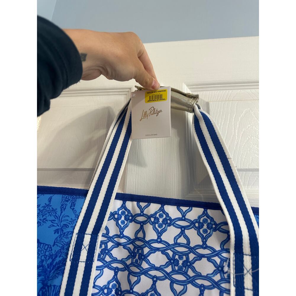 Lilly Pulitzer NWT Picnic Party Cooler Blue Safari Party Tote Bag - Picture 6 of 7